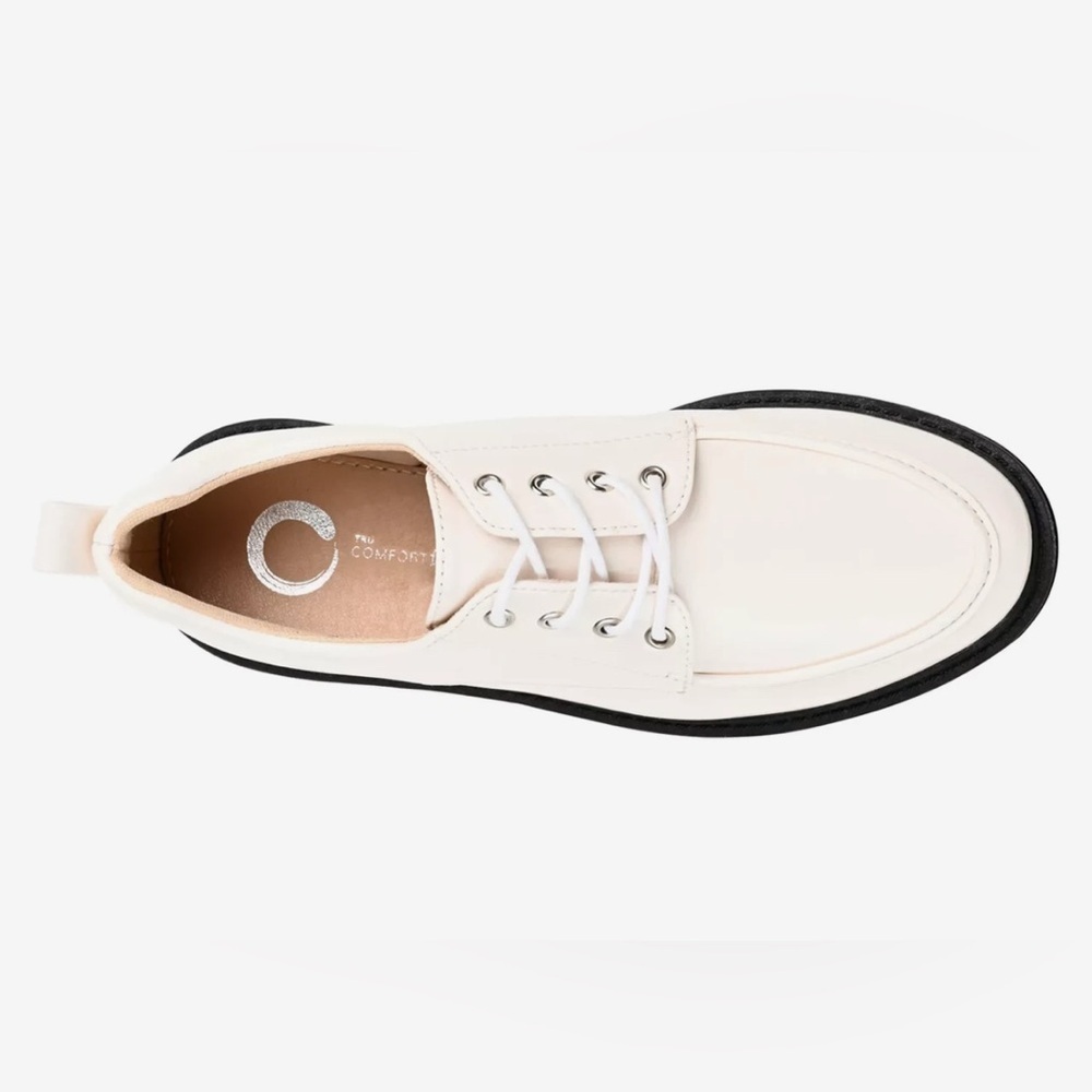 Journee Collection Women Zina Oxford Lace-Up Lug Sole Loafer Shoes Size 6 WD NIB - Picture 4 of 14